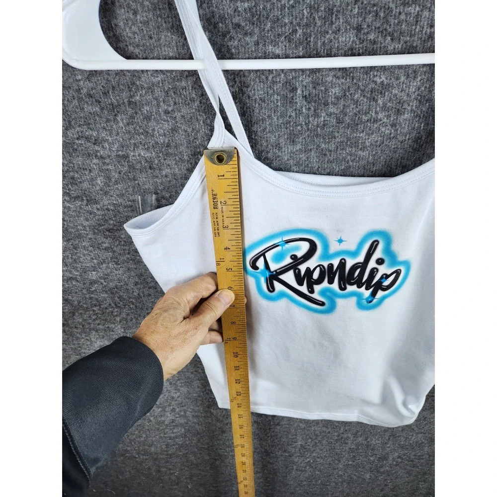 RIPNDIP In Loving Memory Cami‎ Tank White Blue Graphic Print Size L - Picture 6 of 8